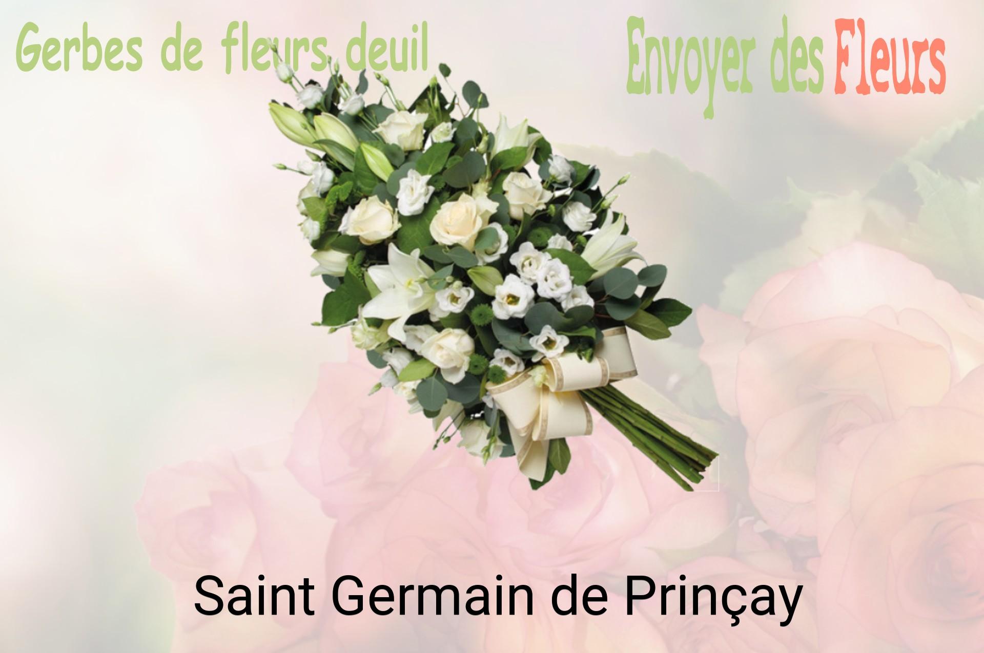 Gerbe de fleurs de deuil livrée à Saint-Germain-de-Prinçay